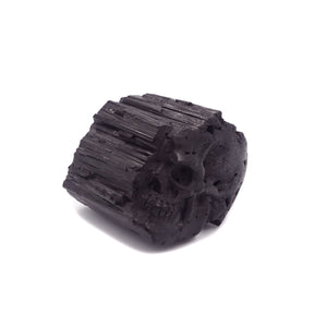 HAND CARVED BLACK TOURMALINE SKULL