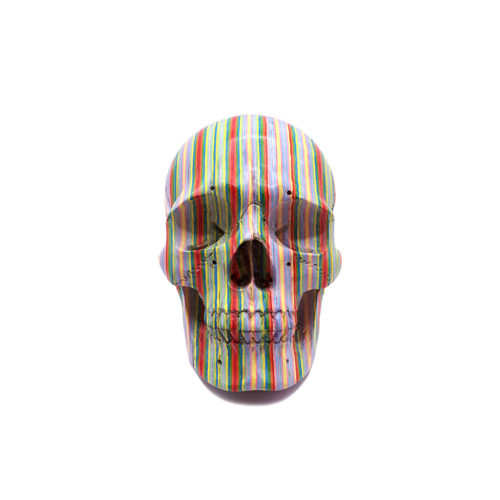 HAND CARVED PAPER COLOR SKULL WHAT CAN THE PAST TELL
