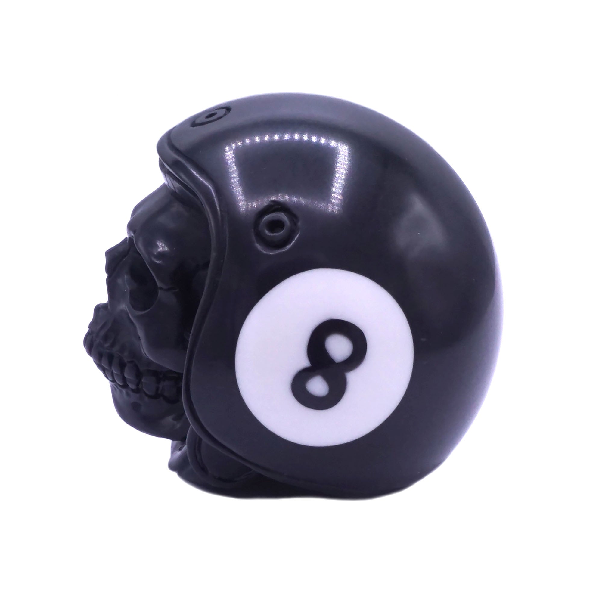 8 ball large motorcycle helmet HELMET POOL BALL SKULL - BLACK