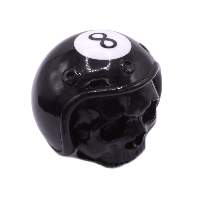 HELMET POOL BALL CAR GEAR SHIFT KNOB - BLACK - 8 BALL