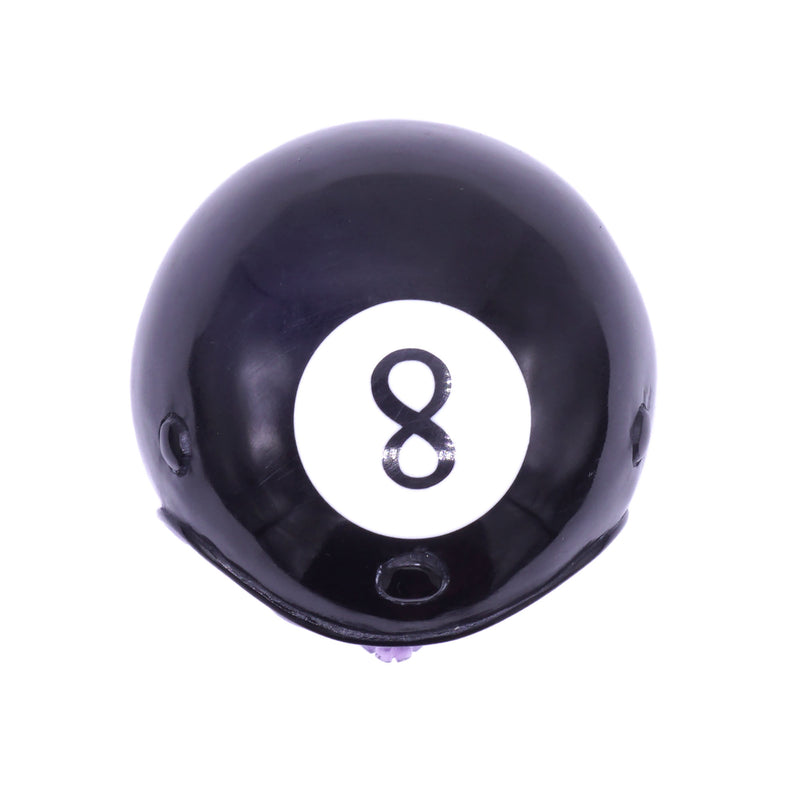 HELMET POOL BALL CAR GEAR SHIFT KNOB - BLACK/PURPLE - 8 BALL