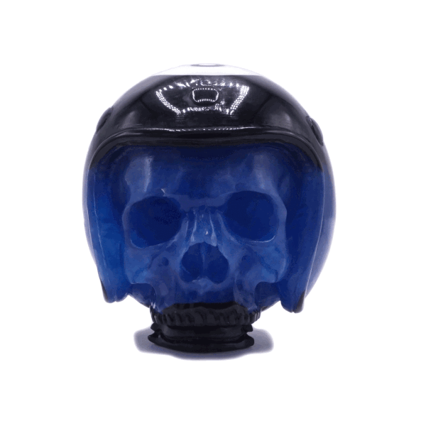 HELMET POOL BALL CAR GEAR SHIFT KNOB - BLACK/BLUE - 8 BALL