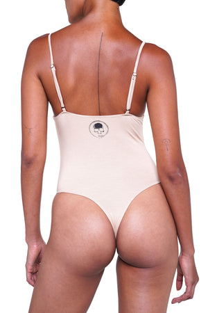 VAL BODYSUIT WITH SKINNY STRAPS - NUDE
