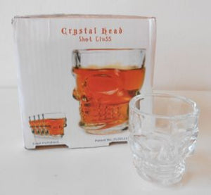 GLASS - SHOT GLASS - SET OF 4 - CRYSTAL SKULL