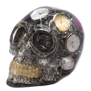 NOT ENOUGH TIME VINTAGE RESIN SKULL ART WATCHES HOME DECORATION - LARGE