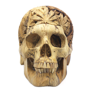 The Potheads hand carved wood Skull by Skullbali collection  in Large Size