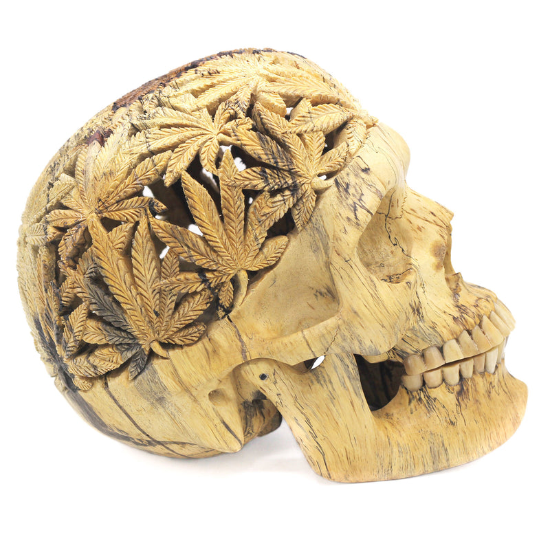 The Potheads hand carved wood Skull by Skullbali collection  in Large Size